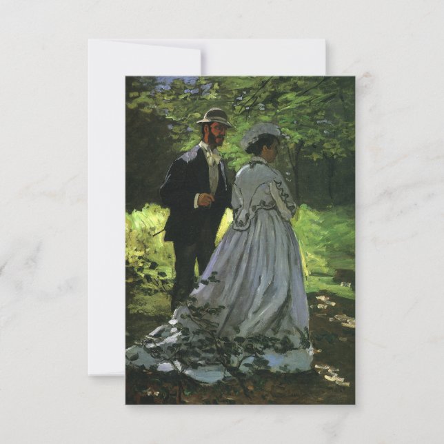 The Promenaders (The Strollers) by Monet Wedding RSVP Card (Front)