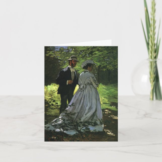 The Promenaders (The Strollers) by Monet Wedding Thank You Card (Front)