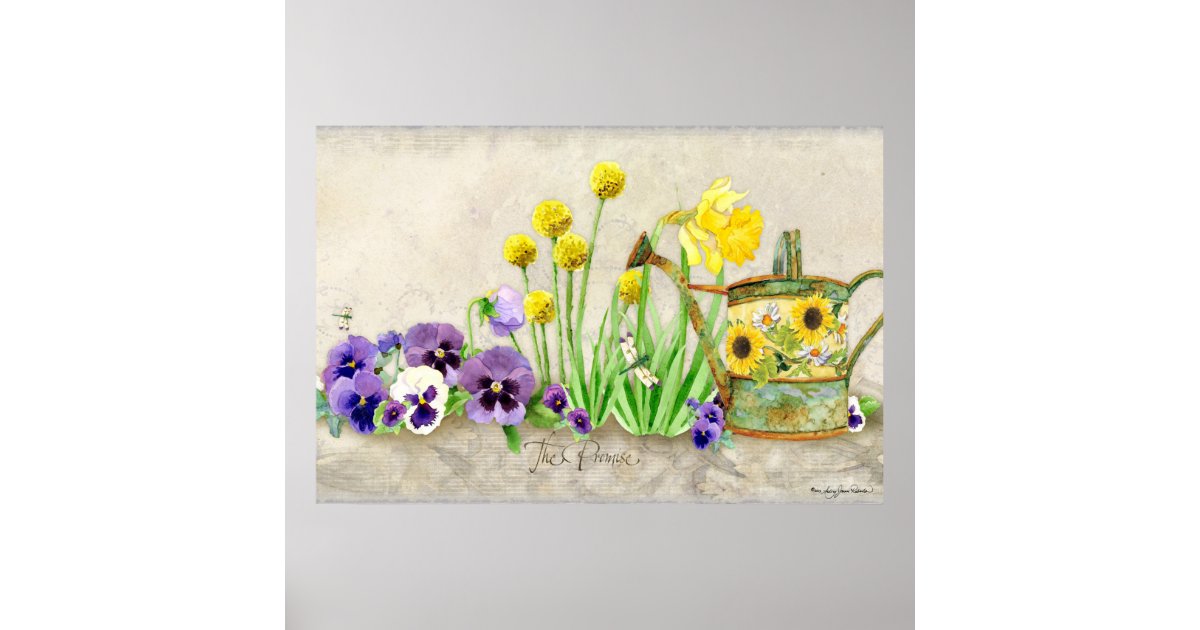 The Promise of Spring - Modern Watercolor Floral Poster | Zazzle