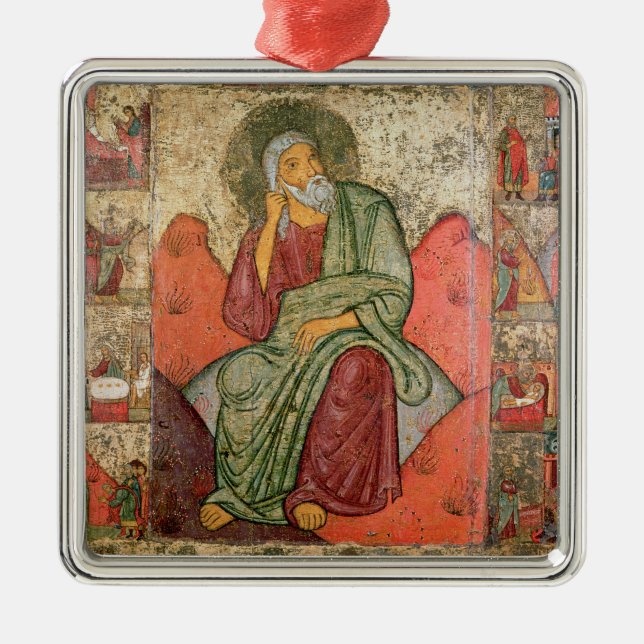 The Prophet Elijah, Pskov School (panel) Metal Ornament (Front)