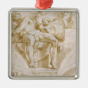 The Prophet Jonah and Two Destroyed Lunettes Metal Ornament