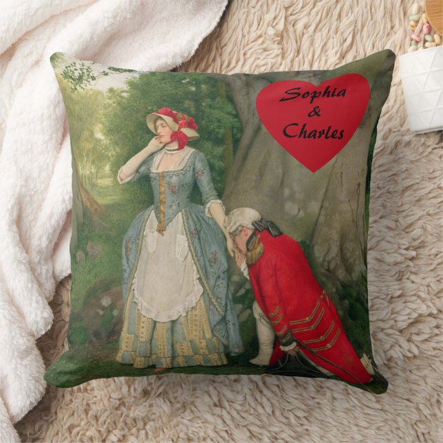The Proposal by Sir James Dromgole Linton Throw Pillow (Blanket)