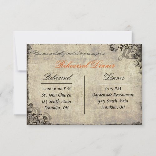 The Proposal Vintage Rehearsal Dinner Card