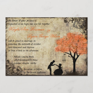 The Proposal Vintage Wedding Invitation in Orange