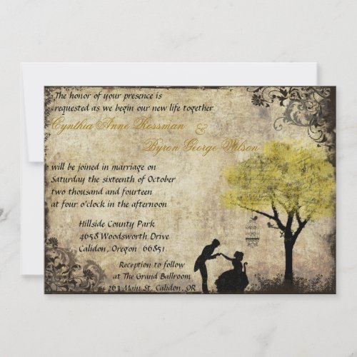 The Proposal Vintage Wedding Invitation in Yellow