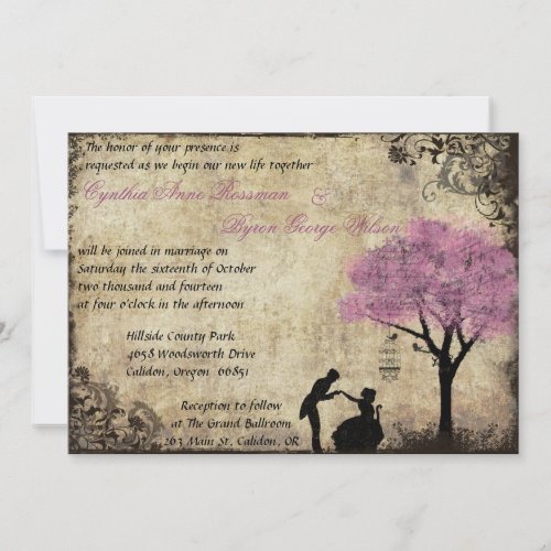 The Proposal Vintage Wedding Invitation Pink