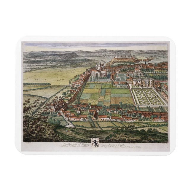 The prospect of Nottingham from the East engraved Magnet (Horizontal)