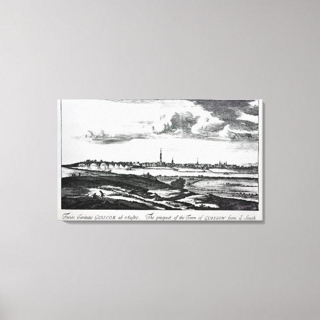 The Prospect of the Town of Glasgow Canvas Print (Front)