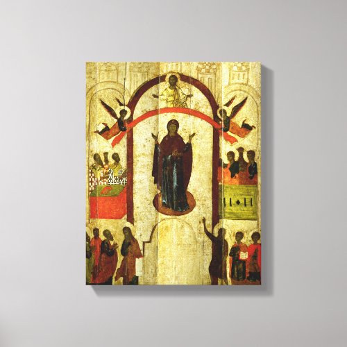 The Protection of the Theotokos  Russian icon Canvas Print