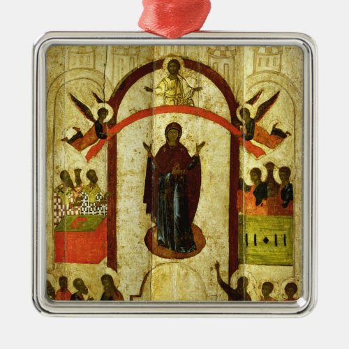 The Protection of the Theotokos  Russian icon Metal Ornament