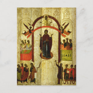 The Protection of the Theotokos  Russian icon Postcard