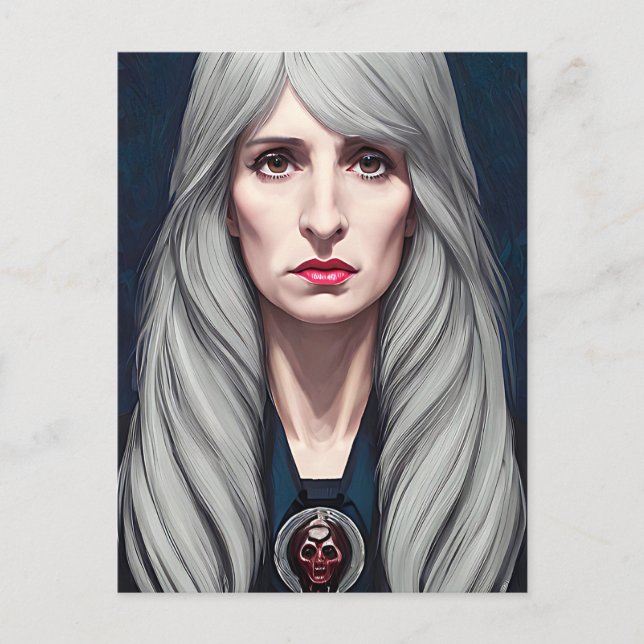 The Protector Elder Witch Fantasy art Painting  Postcard (Front)
