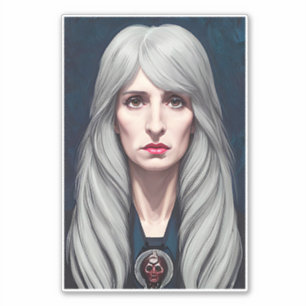 The Protector Elder Witch Fantasy art Painting Sticker