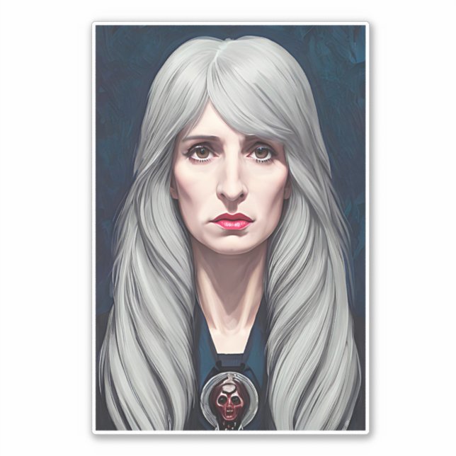 The Protector Elder Witch Fantasy art Painting   Sticker (Front)