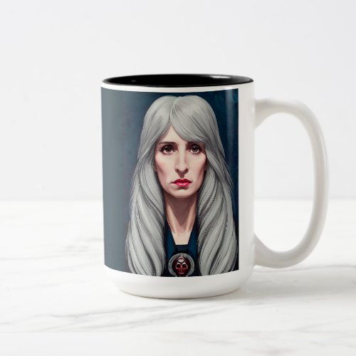 The Protector Elder Witch Fantasy art Painting   Two_Tone Coffee Mug