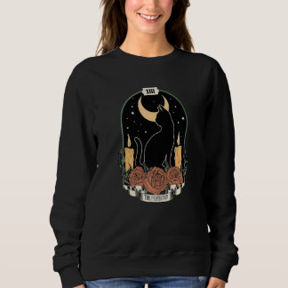 The Protector Tarot Card Crescent Moon Black Cat o Sweatshirt