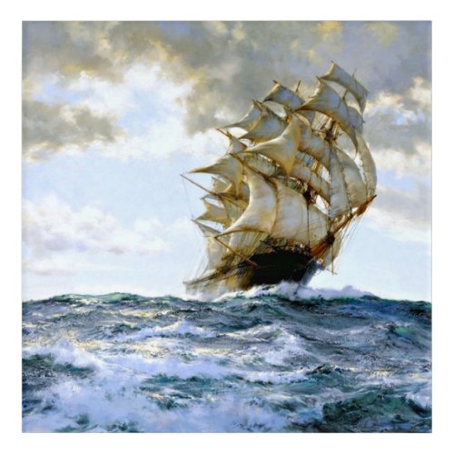 The Proud Ship Painting By Montague Dawson Acrylic Print