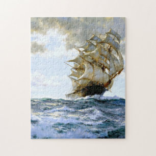 The Proud Ship Painting By Montague Dawson Jigsaw Puzzle