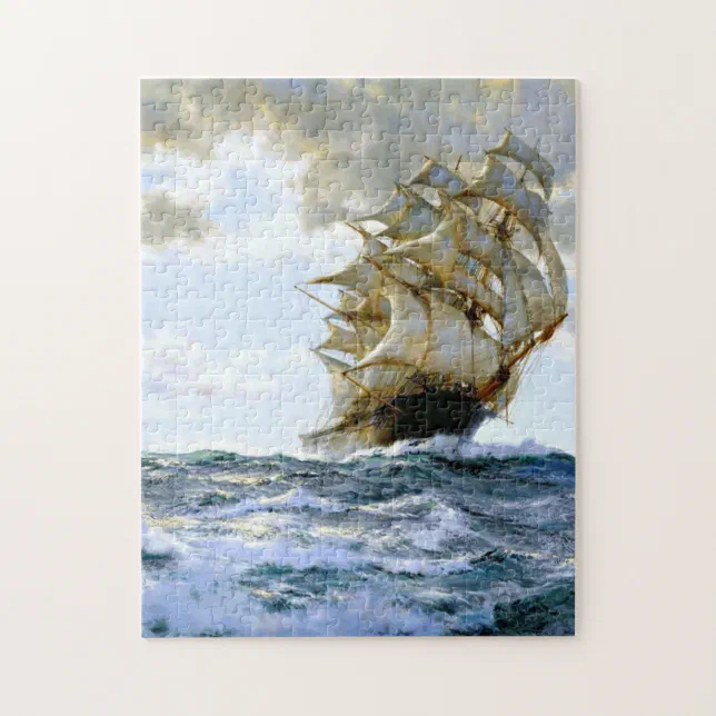 Tableau Toile Montague Dawson - The Proud Ship - Art Maritime Prêt à Accrocher