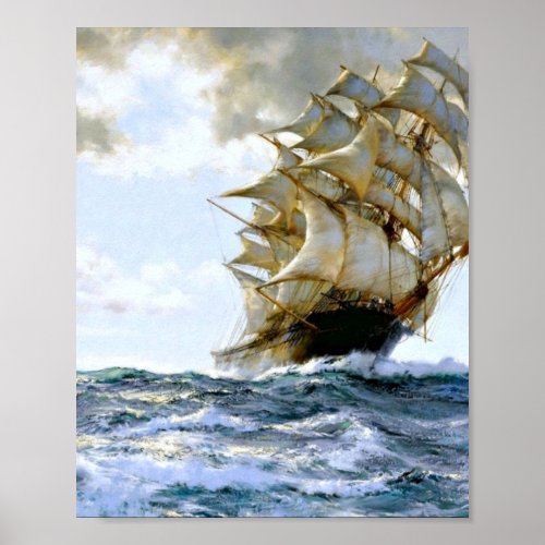 The Proud Ship Painting By Montague Dawson Poster