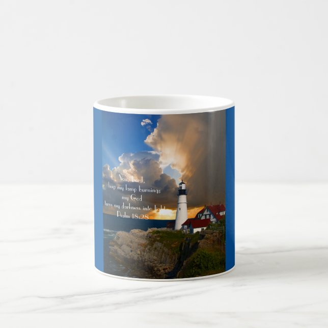 The Psalm 18:28 Lighthouse Mug (Center)