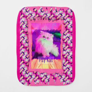 The PSY Kat / The Psychic Cat (by ACCI) Baby Burp Cloth