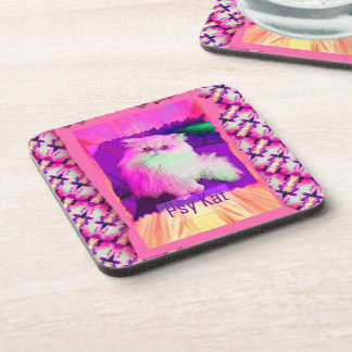 The PSY Kat / The Psychic Cat (by ACCI) Beverage Coaster