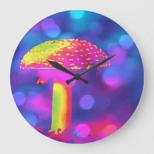 The Psychedelic Mushroom Large Clock