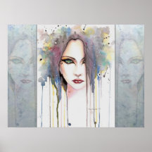 Abstract Watercolor Portrait Art Wall Decor Zazzle