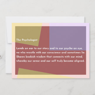 The Psychologist Thank You Card
