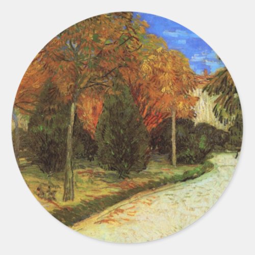 The Public Park at Arles by Vincent van Gogh Classic Round Sticker