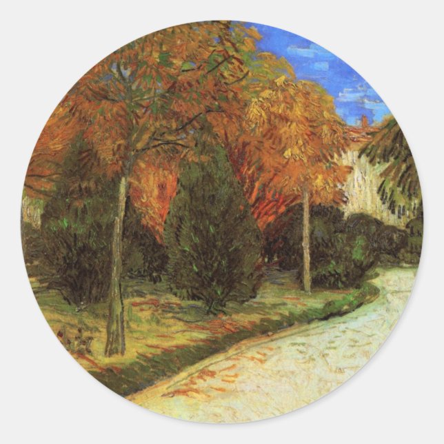 The Public Park at Arles by Vincent van Gogh Classic Round Sticker (Front)