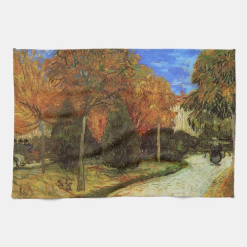 The Public Park at Arles by Vincent van Gogh Kitchen Towel