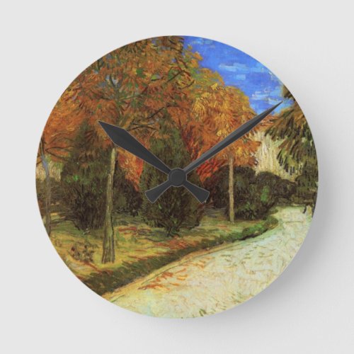 The Public Park at Arles by Vincent van Gogh Round Clock