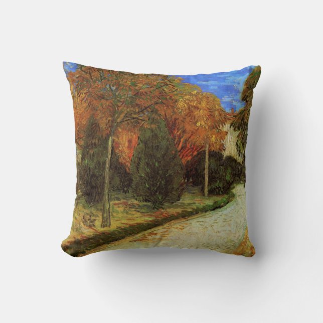 The Public Park at Arles by Vincent van Gogh Throw Pillow (Front)