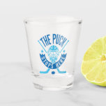 The Puck Stops Here Hockey Goalie  Shot Glass at Zazzle