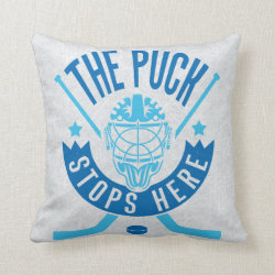 The Puck Stops Here Hockey Name & Number Pillow