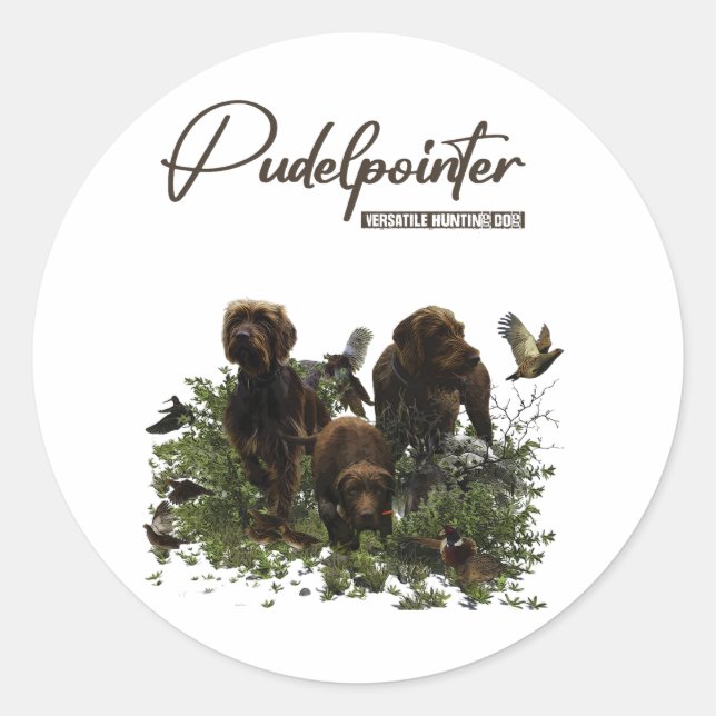 The Pudelpointer    Classic Round Sticker (Front)
