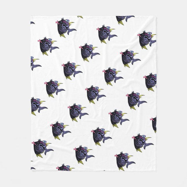 "The Puffer" Fish With Attitude Fleece Blanket (Front)
