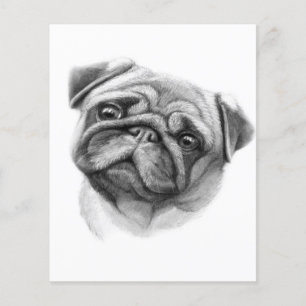 The Pug Portrait   Cute Pug Dog Face Flyer