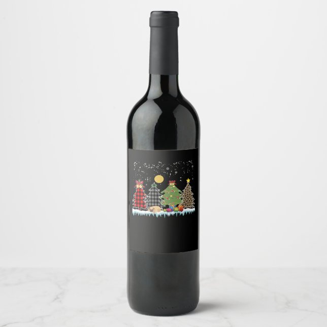the pug sleeps during the Christmas season Wine Label (Front)