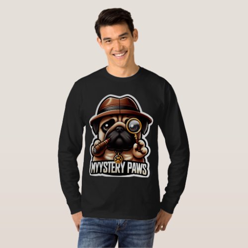  The Puggy Detective with Monocle T_Shirt