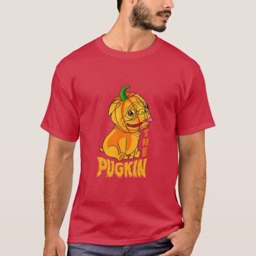 The Pugkin Dog Trick Or Treating Pug Lover Hallowe T_Shirt