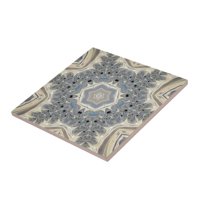 The Pulse of a Fractal Dream Ceramic Tile (Side)
