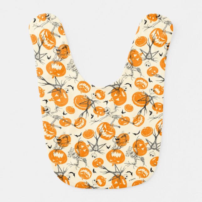 The Pumpkin King Halloween Pattern Baby Bib (Front)
