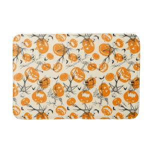 The Pumpkin King Halloween Pattern Bath Mat