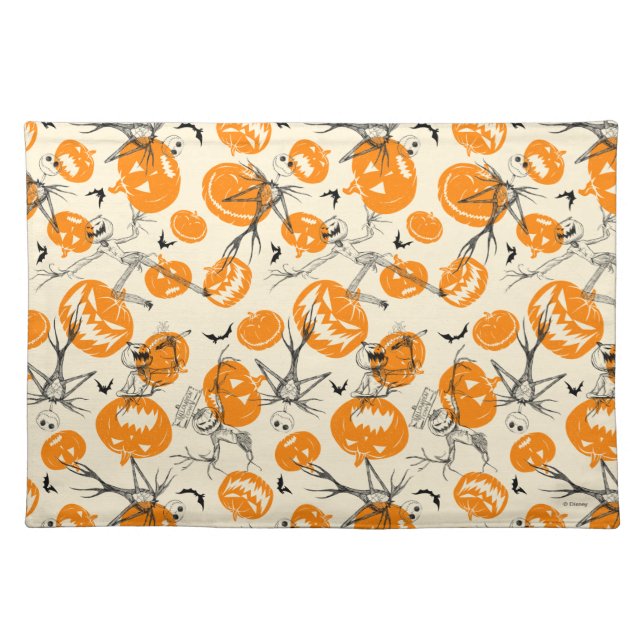 The Pumpkin King Halloween Pattern Cloth Placemat (Front)