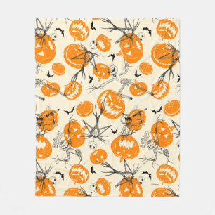The Pumpkin King Halloween Pattern Fleece Blanket