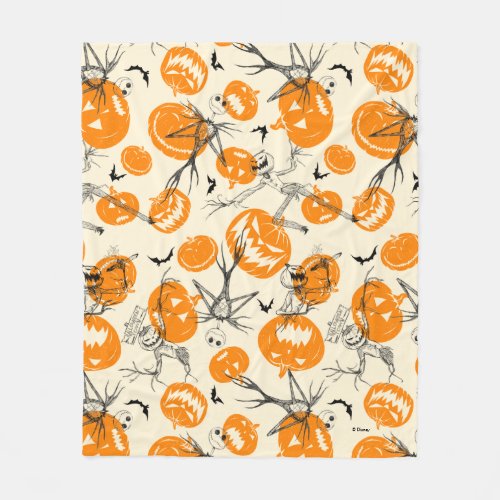 The Pumpkin King Halloween Pattern Fleece Blanket