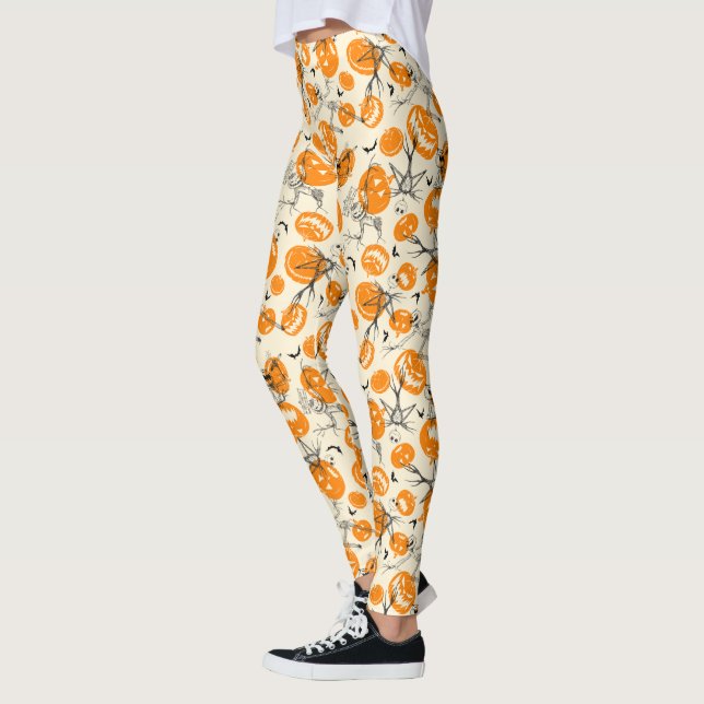 The Pumpkin King Halloween Pattern Leggings (Left)